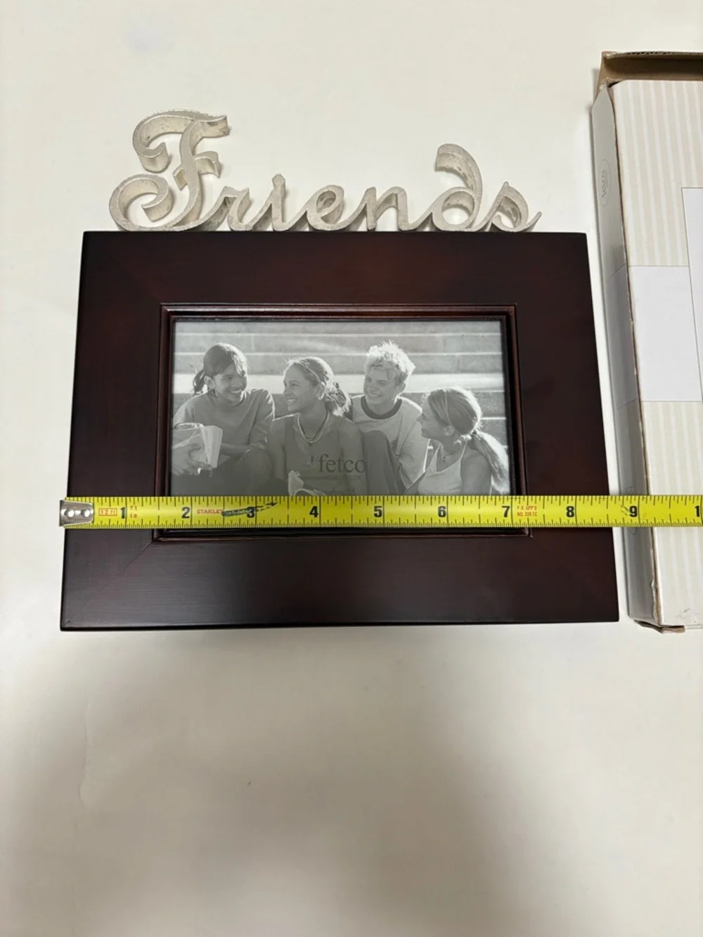 NEW Fetco Friends Wood Photo Frame with Silver Script Accent 6 x 4 New in Box